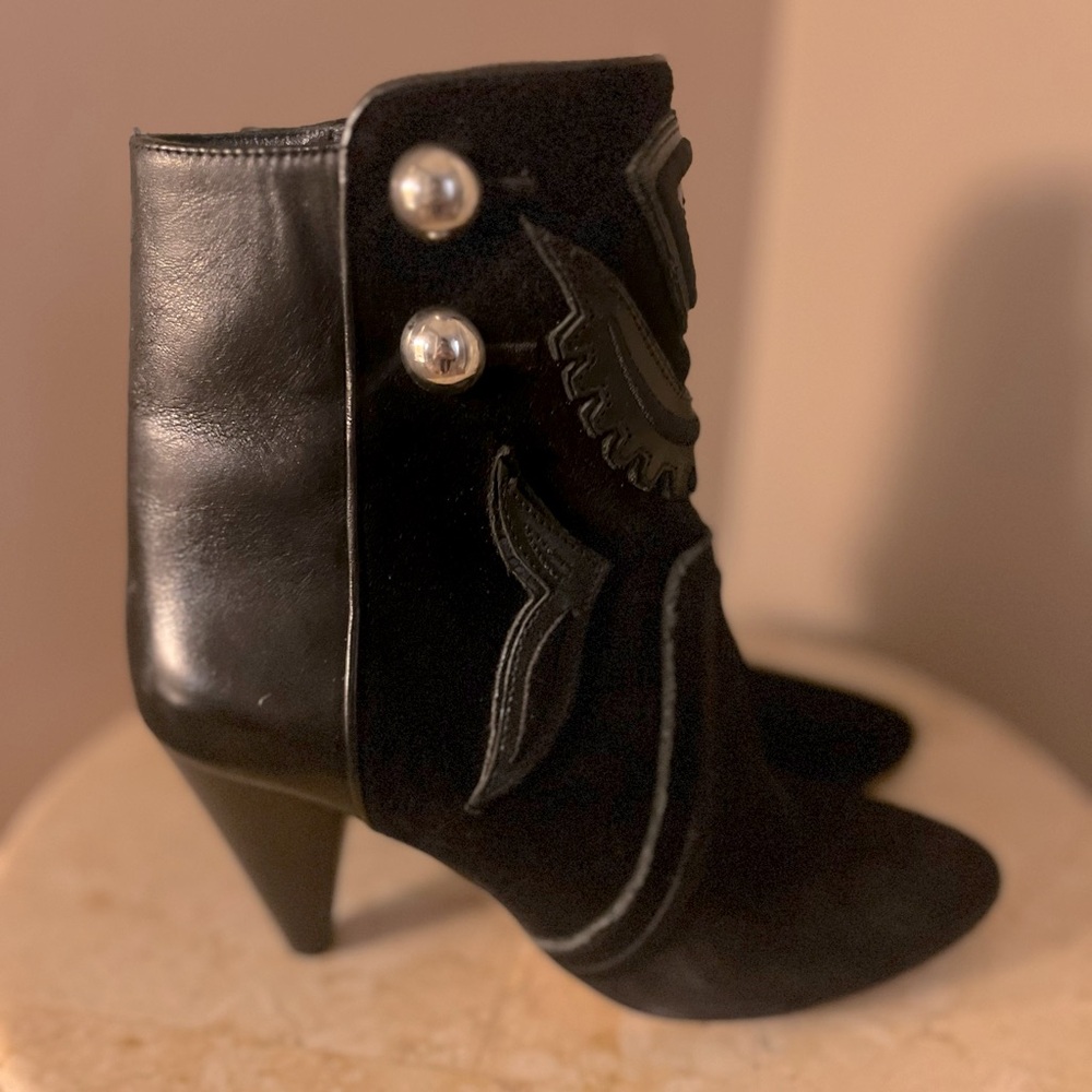 Isabel Marant suede front, leather back Nkle boots. 7 EU. 6US